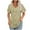 Yellow, variant on Summer Fashion Oversize Shirts for Womens V- Neck Printed Casual Pullover With Short Sleeves