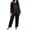 Black, variant on vdgthytj Plus Size Loungewear Sets for Women Satin Long Sleeve Crewneck Tops Straight Leg Pants Fall Sleepwear 2 Piece Outfits(X-Large,White)