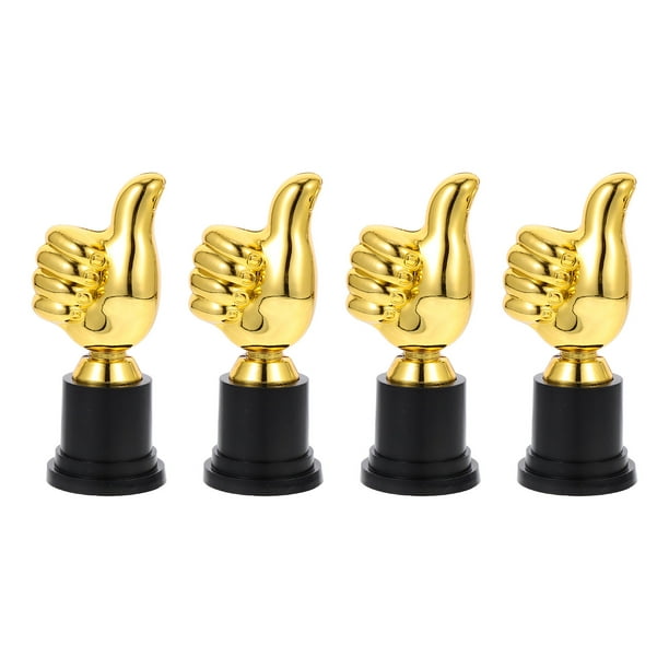4pcs Competits Trofies de niños Trofeos de premios para niños Trofeos de plástico (dorado)