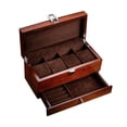thumbnail image 2 of Double Layer Watch Box Multifunctional Practical Storage Case Display Holder for Dark Brown, 2 of 8
