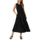 thumbnail image 2 of Vestidos de verano sin mangas para mujer Inspire Chic, vestido casual midi con volantes y bolsillos, 2XL negro, 2 of 6