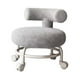 thumbnail image 3 of Silla giratoria y móvil, asiento bajo con ruedas, taburete resistente con asiento acolchado. Gris, 3 of 9