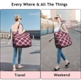thumbnail image 5 of Red Blue White Star Plaid Checkered Pattern Travel Tote Bags for Women Carry On,Large Weekender Bags for Women Travel,Multi Functional Duffle Bag for Work,Shopping,Sports, 5 of 5