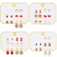 thumbnail image 3 of GKNET 12PCS Christmas Tree Santa Claus Ear Stud Earrings Dangle Women Delicate Jewelry Gift New-#1, 3 of 9