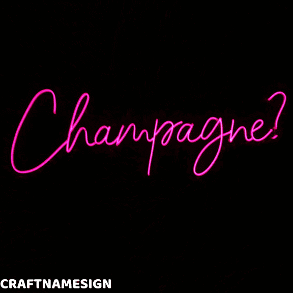 Craftnamesign Champagne Neon Sign, Champagne Lounge Wall Art, Pub Wall Decor