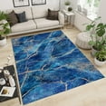 thumbnail image 2 of Blue Marble Area Rugs, Gold The Lines Bathroom Rugs, Lounge Rug Easy to Clean Fine Fluff Easy Care Apply to Playroom Cafe Office Door Mats Porch 4x6ft, 2 of 6