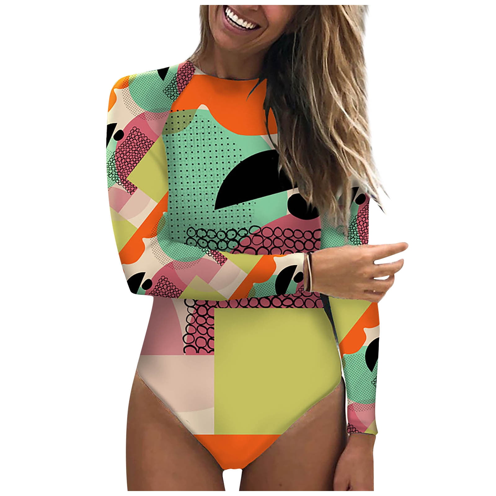 Pisexur Womens Rouched Body Lingerie High Neck One Piece Swimsuit Personality Abstract Bathing Suit Beach Swimwear Walmart