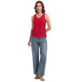 thumbnail image 6 of Women Banded Bottom Tank Tops Ribbed V Neck Sleeveless Casual Tops Summer Loose Fit Shirts, 6 of 6