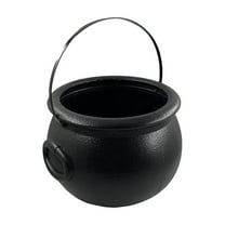 HCTSHG Halloween Decorations - Witches Cauldron Candy Serving Bowls on Rack, Black Plastic Cauldron with Skeletons for Indoor/Outdoor Home/Kitchen Decoration