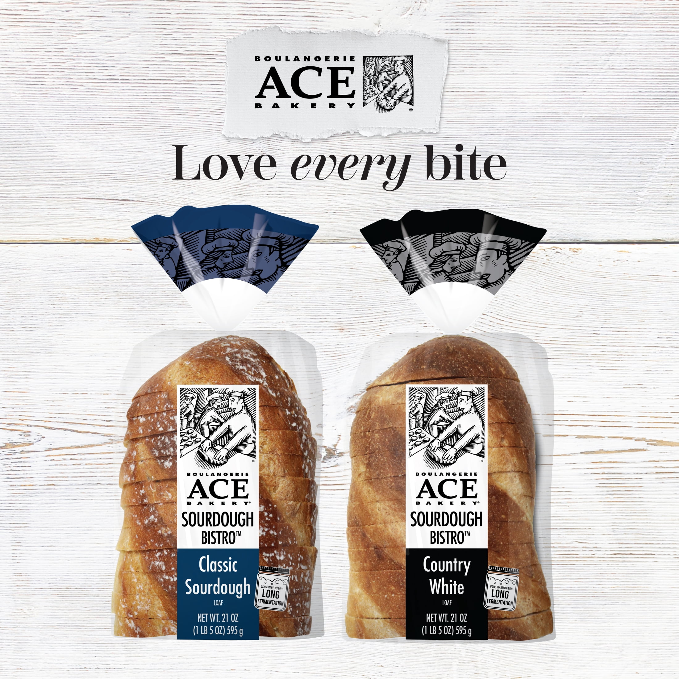 ACE Bakery® Country White Bistro Loaf Bread, Regular, Shelf-Stable, Pre-Sliced, 21 oz