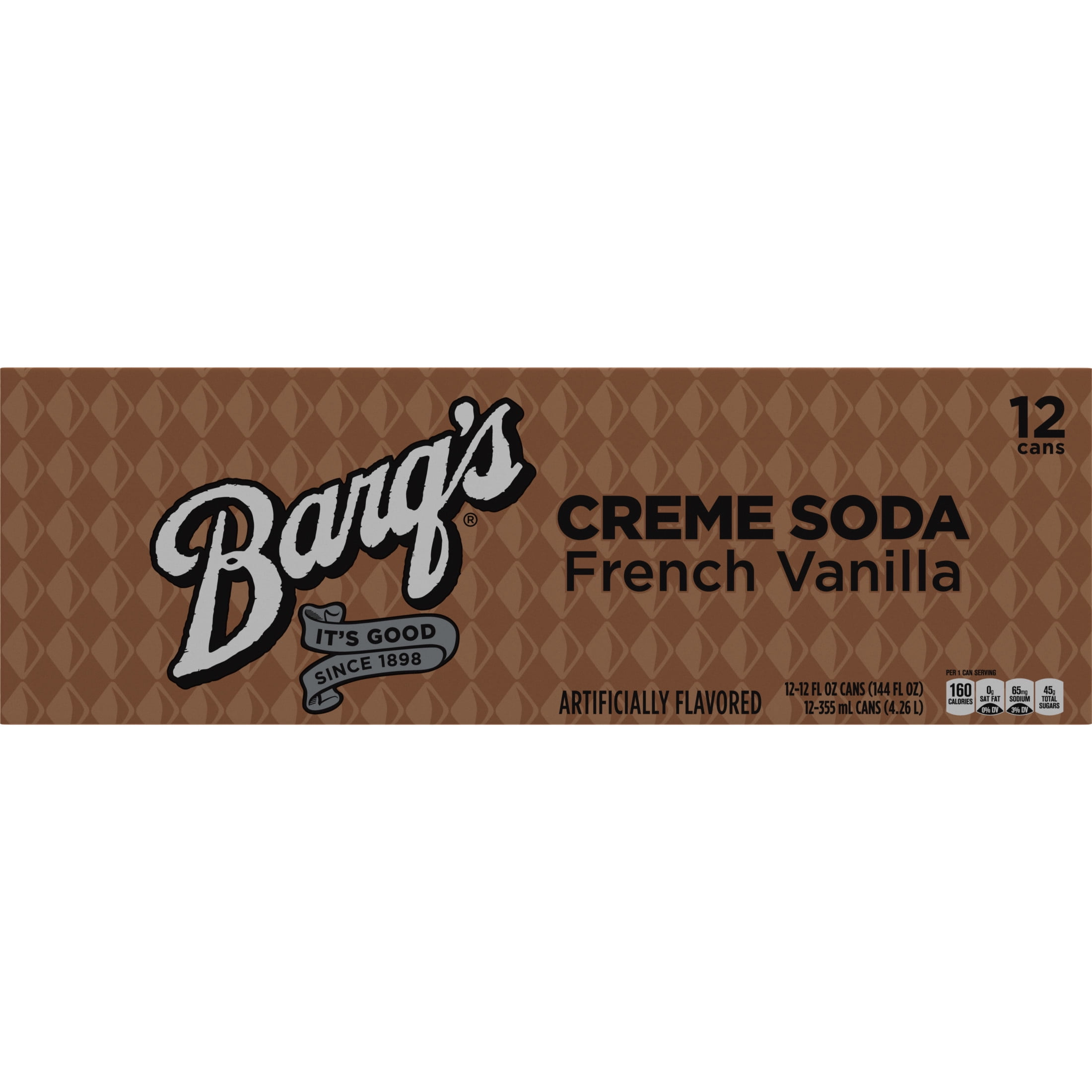 Barq's French Vanilla Creme Soda Pop Fridge Pack Cans, 12 fl oz, 12 Pack