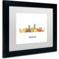 thumbnail image 2 of Trademark Fine Art 'Omaha Nebraska Skyline WB-1' Canvas Art by Marlene Watson, White Matte, Black Frame, 2 of 4