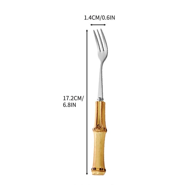 Steak Knife Set Natural Bamboos Handle Stainless Steel Tableware Dessert Salad Spoon fork Bamboos Handle Steak Knife fork Spoon Tea Spoon Stainless Steel Table