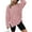Pink, variant on ZOELNIC Womens Waffle Knit Crewneck Sweatshirts Long Sleeve Side Slits Casual Pullover Sweatshirt Tops, M