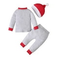 thumbnail image 3 of Lovebay Baby Unisex Christmas 3PCS Costume Long Sleeve Shirts Pant Hat Santa Printed Clothes,3-6 Months, 3 of 9