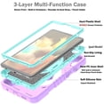 thumbnail image 3 of Shockproof Protective Case for Samsung Galaxy Tab A9 8.7" 2023(SM-X110/X115/X117), Rugged Heavy Duty Cover with 360° Rotating Kickstand, Adjustable Shoulder Strap,Purple,For Galaxy Tab A9, 3 of 8