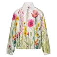 thumbnail image 6 of Jackets for Women Winter Coat Jackets Flannel Stand Collar Jacket(Watercolor Wildflowers Spring Summer,Size:S-4XL), 6 of 7