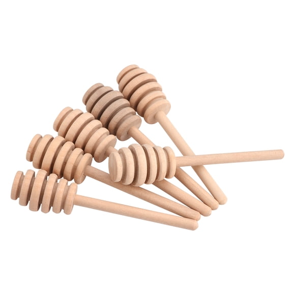50Pcs/set Wooden Honey Stirrer Dipper Mini Honey Dipper Stick Long Handle Jam Honey Stick for Honey Jar Dispense Wedding Gift[10.5CM]