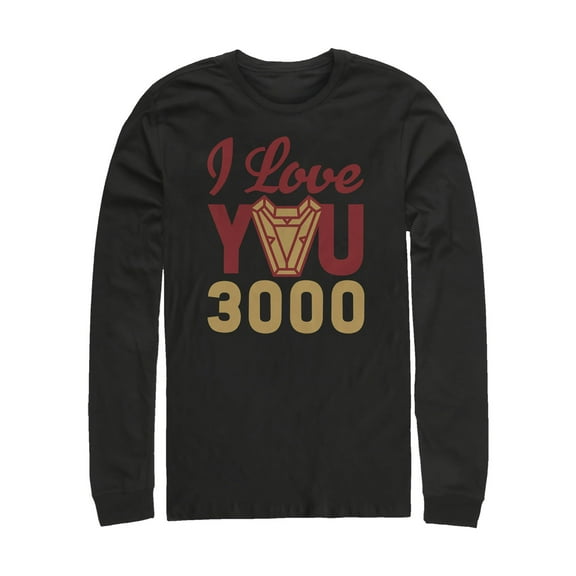 Men's Marvel Iron Man Arc Heart 3000  Long Sleeve Shirt Black Large