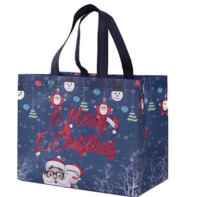 Less Than 5 Gift Wrapping Paper Christmas Handcarry Gift Bags: Santa & Snowman Theme