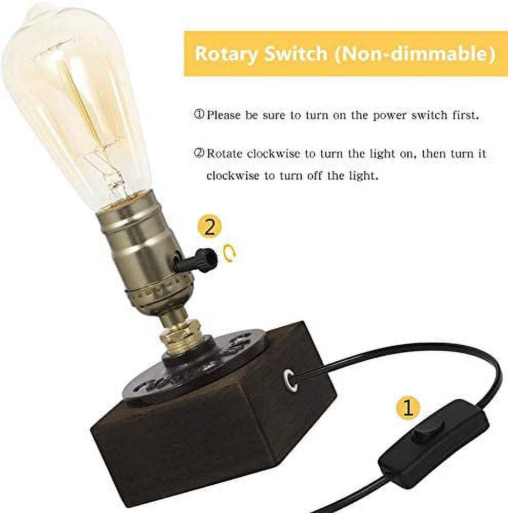 Oumilen 4.89" Black Table Lamp with White