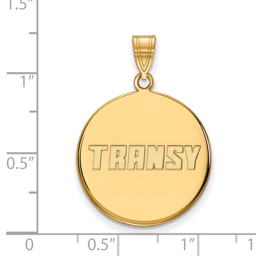 Solid 925 Sterling Silver with Gold-Toned Transylvania University Large Disc Pendant