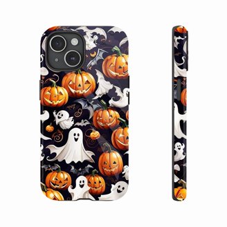 Halloween Cute Pumpkin Skull Transparent Phone Case For
