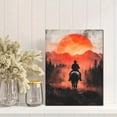thumbnail image 2 of Qisvanset Framed Canvas Wall Art 12x16 Inch Sunset Cowboy Horse Rider Vintage Living Room Art, 2 of 5