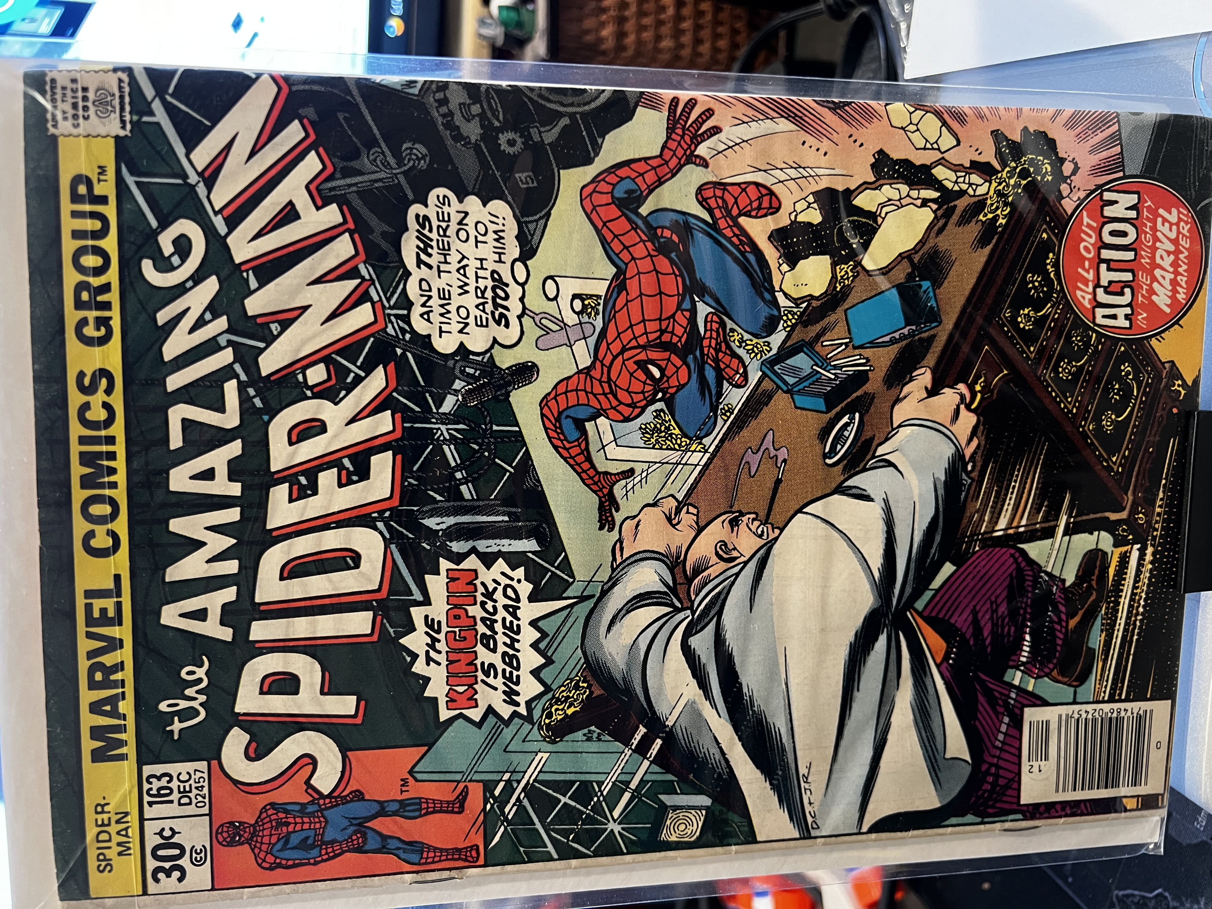 THE AMAZING SPIDER-MAN #163 Marvel Comics 1976 KINGPIN app
