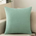 thumbnail image 1 of Nvzi 1 funda de almohada de lino y algodón de color sólido, funda de almohada simple de color puro, con cualquier cama es brillante 23,62 x 23,62 pulgadas (verde claro), 1 of 5