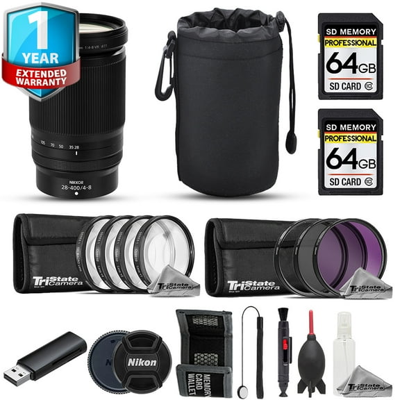 Nikon NIKKOR Z 28-400mm f/4-8 VR Lens - 15pc 64GB Advanced Bundle  1Yr Warranty