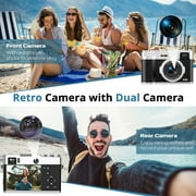 5K Digital Camera for Photography WiFi Autofocus 48MP with Dual Lens Flash Auto-Focus with 18X Zoom & 32GB SD Card for Kids Teens Adult, Black