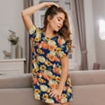 thumbnail image 3 of Naloa fall Pumpkin Daisy Print Women Nightgowns,Womens Loungewear,Short Sleeve Sleepwear,Comfy Ladies Nightdress, 3 of 6