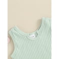 thumbnail image 5 of FEORJGP Toddler Girls Summer Outfits 1Y 2Y 3Y 4Y 5Y Kids Sleeveless Vest Crew Neck Camisole Solid Color Tank Tops Ruffle Trim Shorts Sets Infant Baby Cute Casual Soft Clothes, 5 of 7
