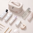 thumbnail image 4 of Injueey Bolsa de cosméticos compacta y portátil, amplia aplicación y apariencia elegante, bolsa de cosméticos para mujeres Almacenamiento y organización del hogar Azul claro, 4 of 6
