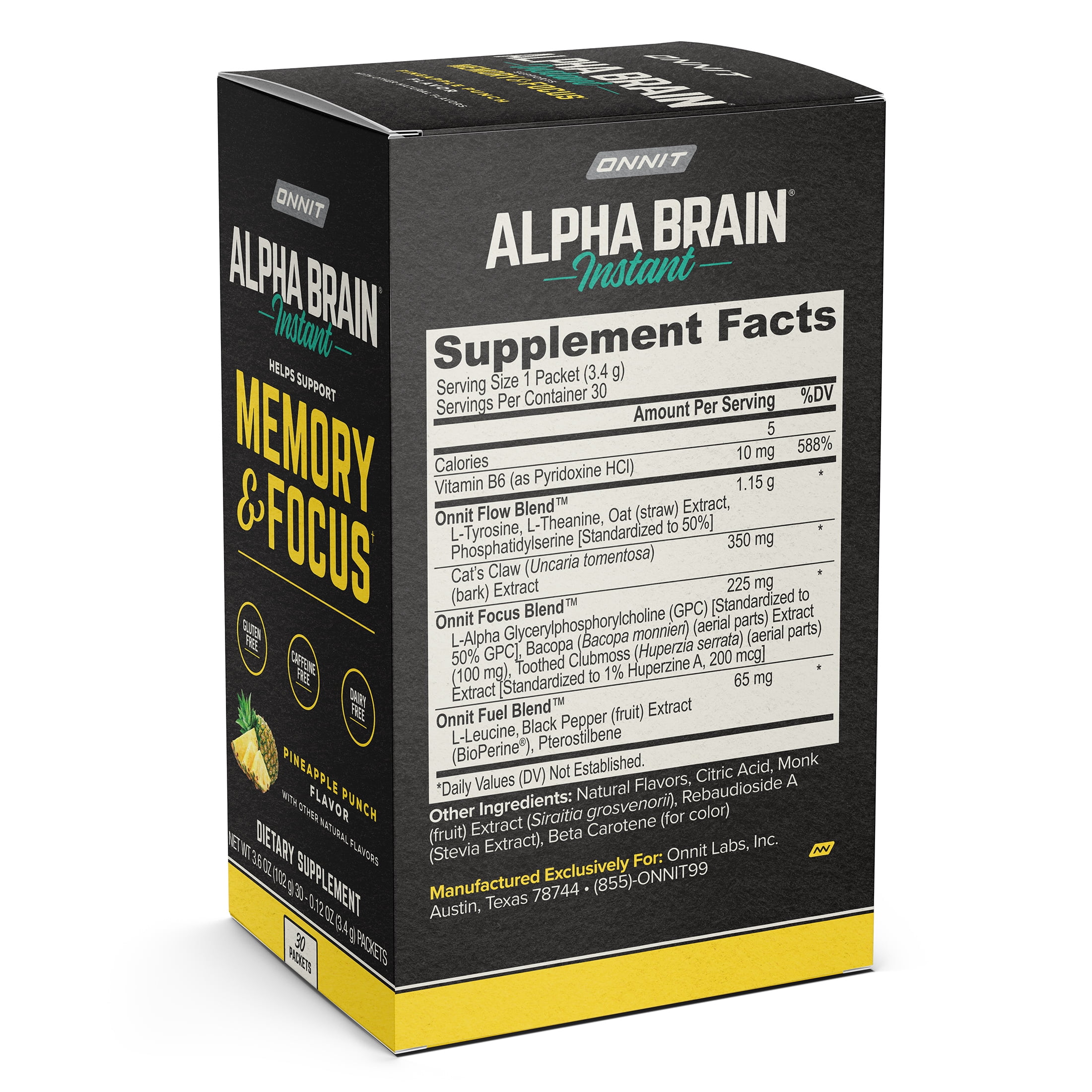 Onnit Ruby Grapefruit Alpha Brain Instant Dietary Supplement