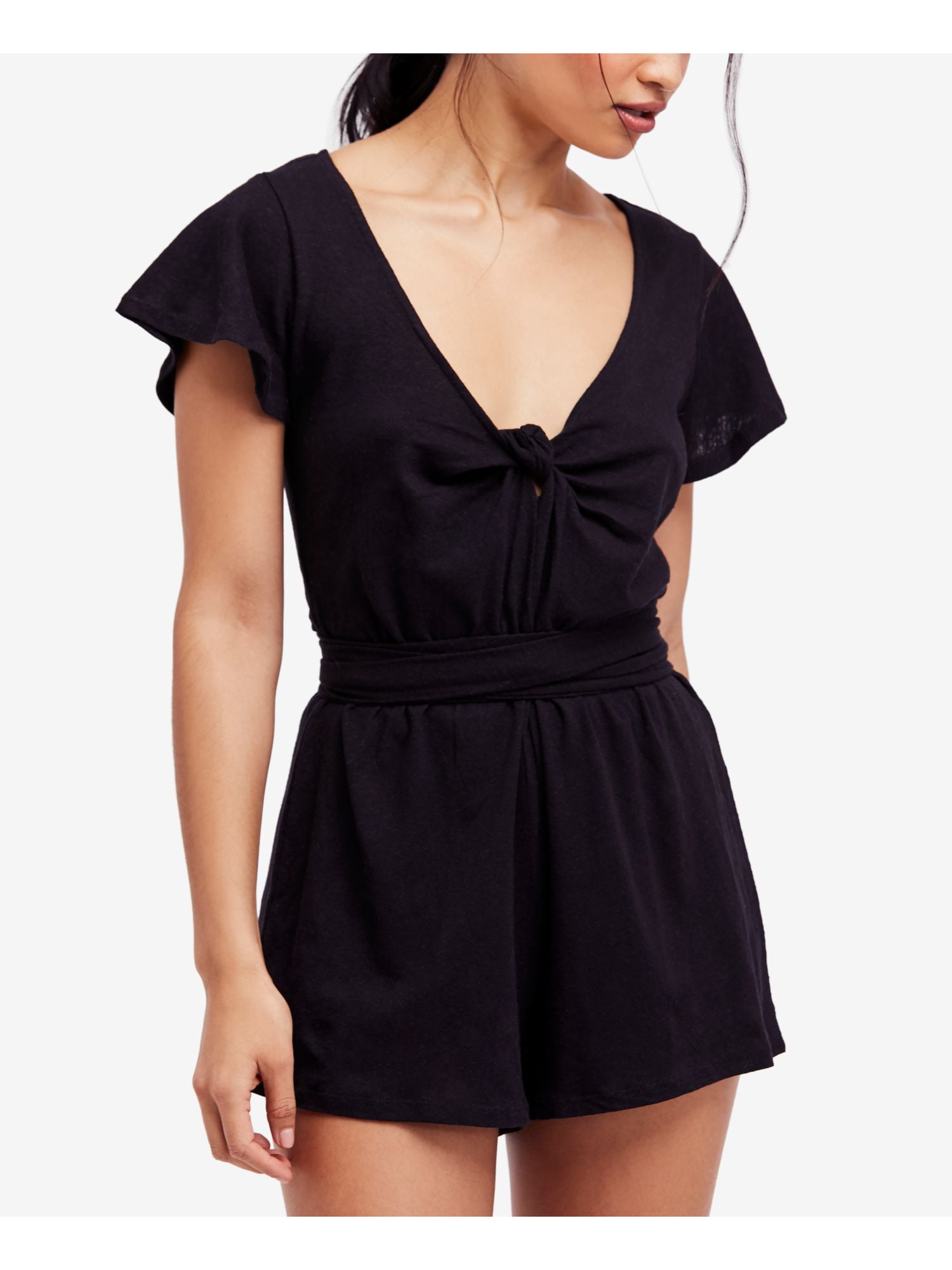 black short sleeve romper