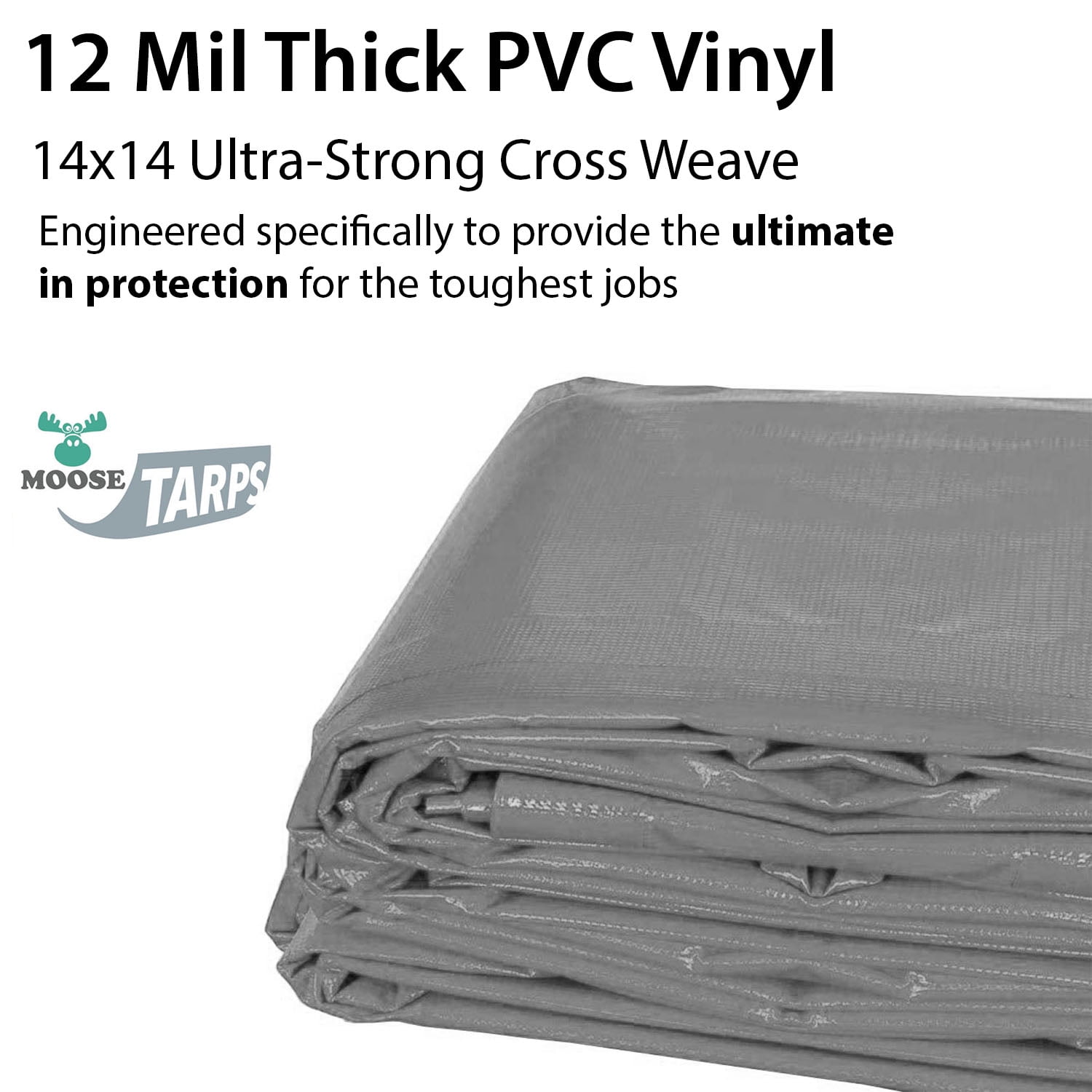 Moose Supply 12' x 16', 12 Mil PVC Vinyl Heavy Duty Waterproof