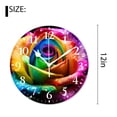 thumbnail image 2 of 12 Inch Wall Clock Battery Operated Silent Clock Decorative for Office, Kitchen, Outdoor, Living Room，Rainbow Rose Petals Lovely Design, 2 of 4