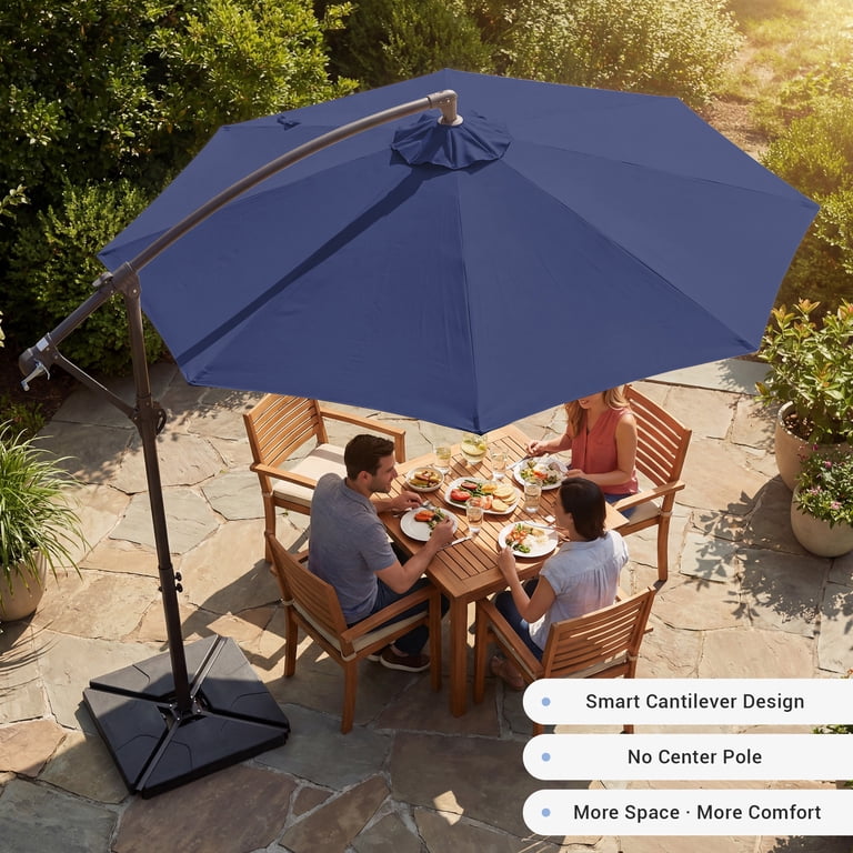 10 foot tilt patio umbrella Tidoin 10 ft. Steel Cantilever Tilt Patio Umbrella in Light Green with Base