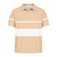 thumbnail image 5 of akafmk Boys School Uniform Shirts Short Sleeve Athletic Shirt Collared Striped Activewear Casual Summer Tops, 5-15Y, 5 of 7