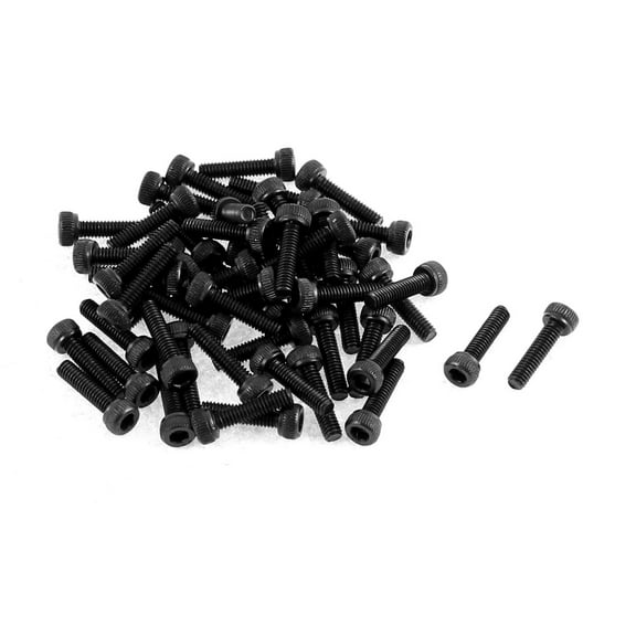 Uxcell M2.5 x 10mm Alloy Steel Hex Bolt Socket Head Cap Machine Screw Black (50-pack)