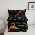 thumbnail image 5 of meiyoeat Pink Neon Flamingo Full Size Comforter Sets For Girls,Tropical Cartoon Palm Tree Bedding Comforter Set,Black Reversible,3pcs,1 Comforter and 2 Pillowcases, 5 of 7