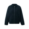 thumbnail image 4 of FOCUSNORM Women Juniors Stand Collar Long Sleeve Solid Color Full Zip Quilted Jackets, 4 of 9