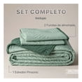 thumbnail image 3 of Edredón Ligero Real Textil + 2 Fundas de Almohada, Juego de Colcha King Size, Color Verde/Verde Oscuro, 3 of 9