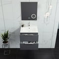 thumbnail image 3 of Eviva Galsaky 24" Grey Modern Bathroom Vanity Wall Mount with White Integrated Porcelain Sink, 3 of 7