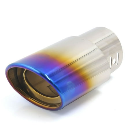 - Burn Blue Slant Cut Exhaust Muffler Tip End Trim 60mm 0.24