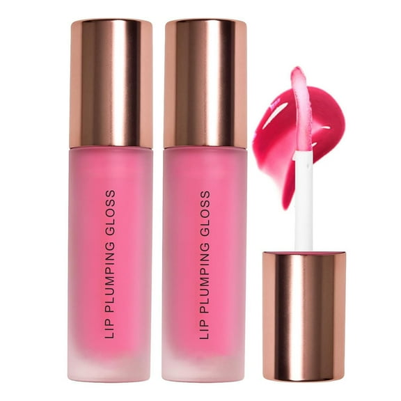Lip Plumper Gloss, Metallic Lipstick, Long-Term Hydrating Lip Plumping Gloss for Flat Dry Lips, Lightweight Non-Greasy formula with Line Smoothing and Softening Effects