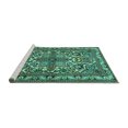 thumbnail image 2 of Ahgly Company Machine Washable Indoor Square Persian Turquoise Blue Traditional Area Rugs, 8' Square, 2 of 4