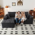 thumbnail image 6 of 94" Cloud Sectional Couch with L-Shape Chaise, 4-Seat Modern Modular Sofa with Deep Seat, Upholstered Living Room Couch, Oversized Comfy Boneless Sofa for Bedroom & Apartment(Grey), 6 of 9